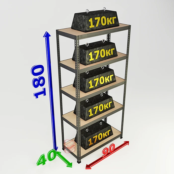 Стеллаж металлический на зацепах SBL 180х90х40 5 полок фото Стеллаж Мастер Стеллаж металлический на зацепах SBL 180х90х40 5 полок фото Стеллаж Мастер